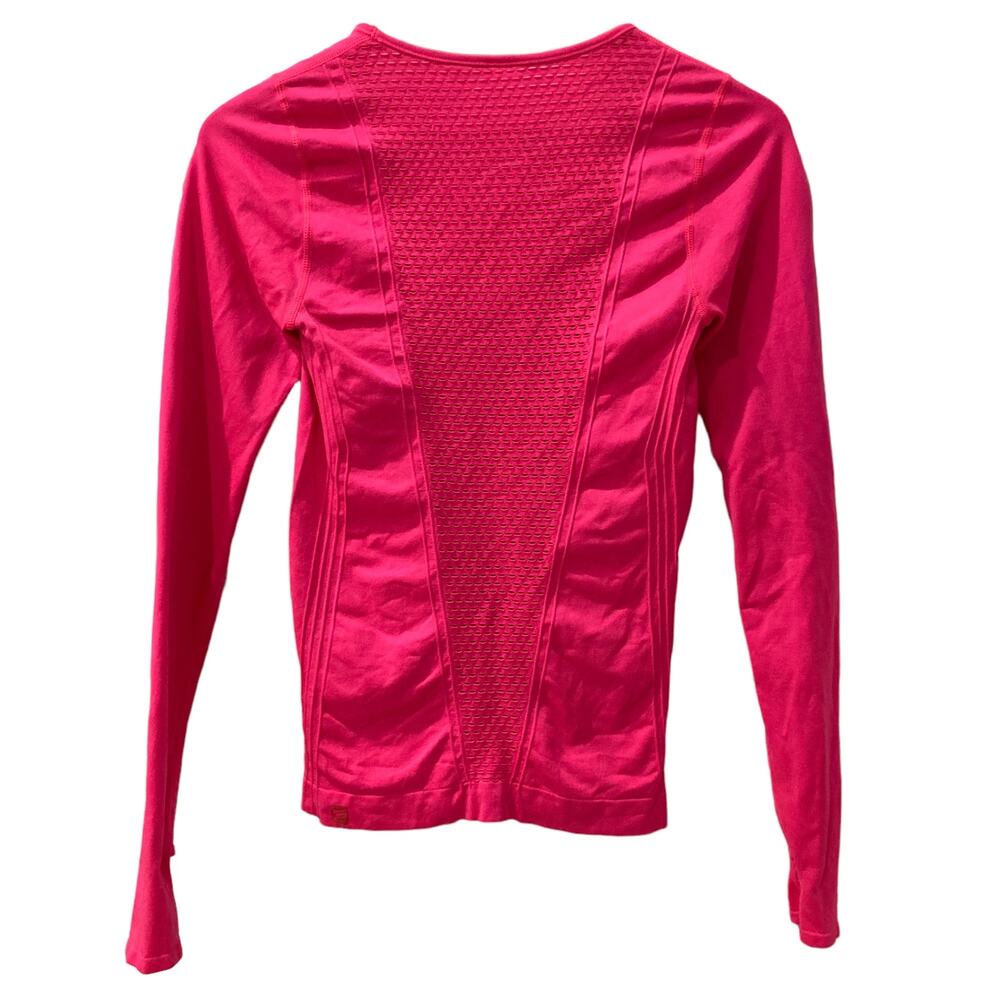 Fabletics Arta Seamless Long Sleeve Bright Pink Athletic Shirt Size Small